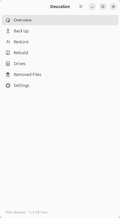 The app in a narrow window, showing only the sidebar with the list of pages.
