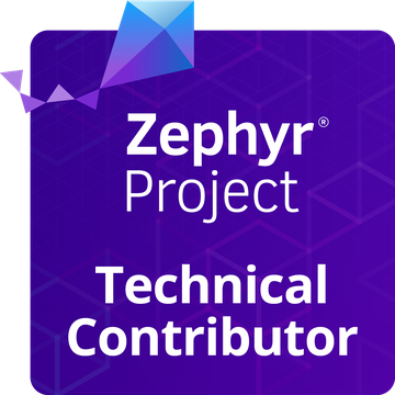 Zephyr Technical Contributor badge, The Linux Foundation